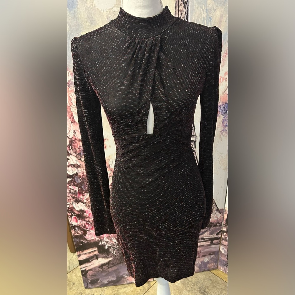 Mystic - Elegant Black Glitter Dress. Size S.